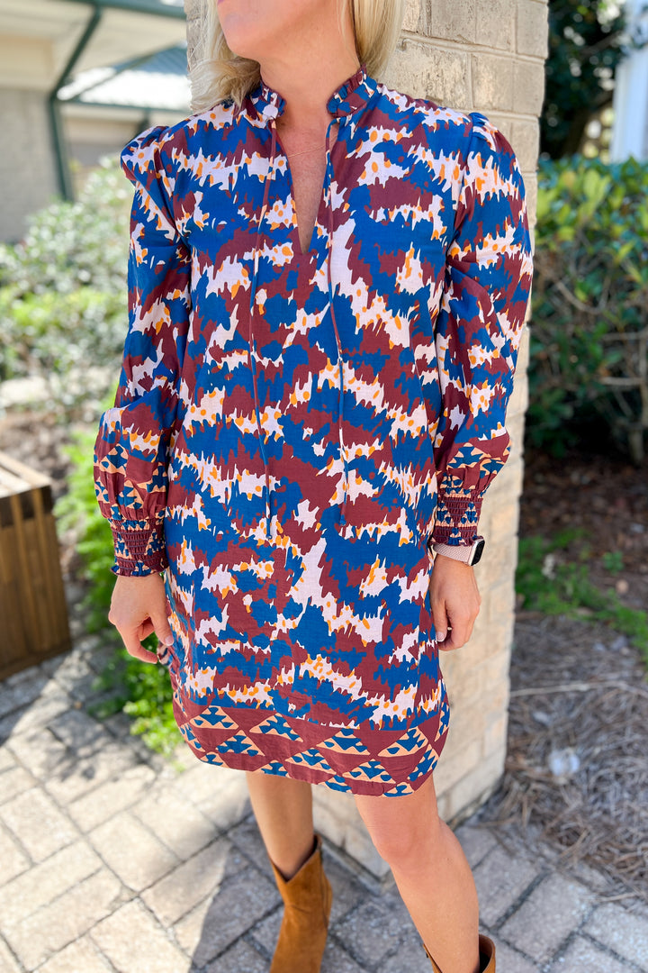 Carrie Ann dress by King + Pitt, tribal print