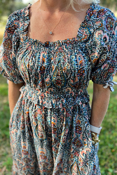 HARRIET PRINTED ANKLE DRESS by Cleobella