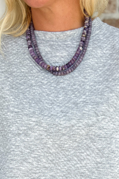 Sullivan's Island Necklace, 8mm, purple