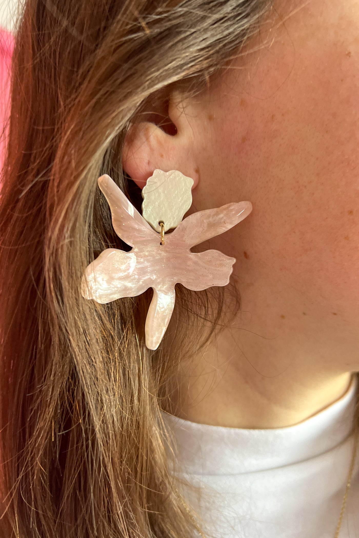 Mell Flower Earrings, pink