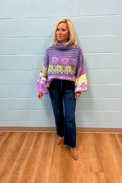 Kaylee sweater, purple multi