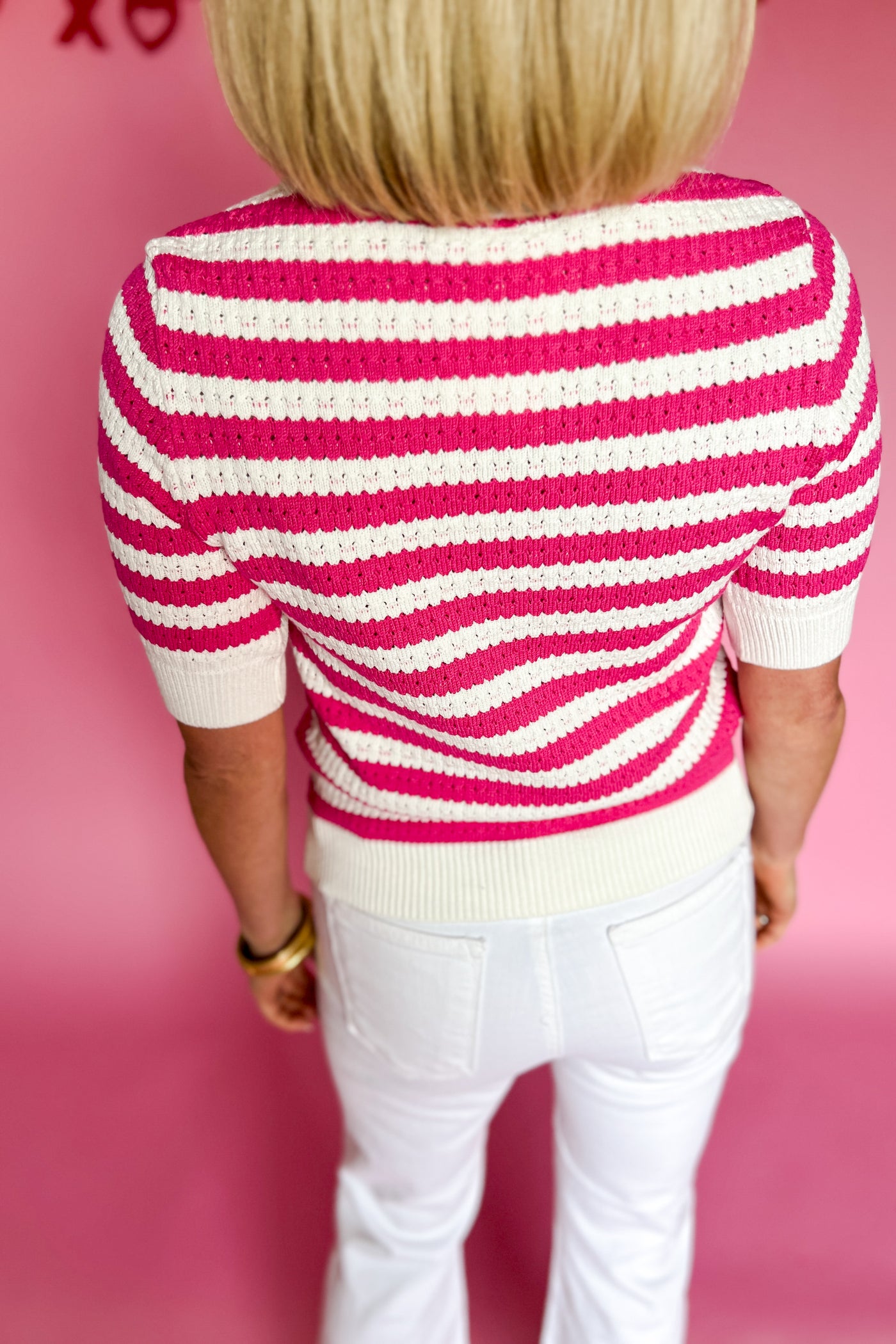 Flynn sweater, white-pink