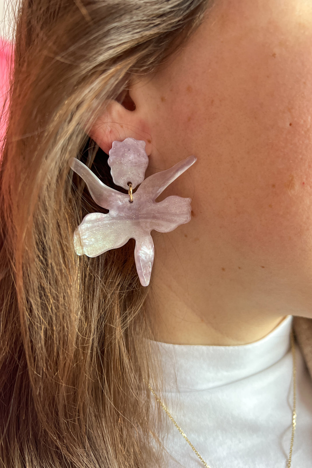 Mell Flower Earrings, lavender