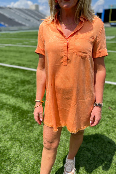 Ferrin dress, washed tangerine
