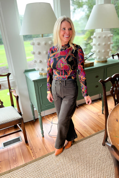 Wild Horses Black Tulle Blouse by Farm Rio