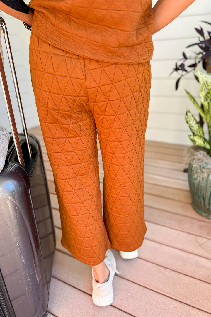 Harrison quilted pants, rust