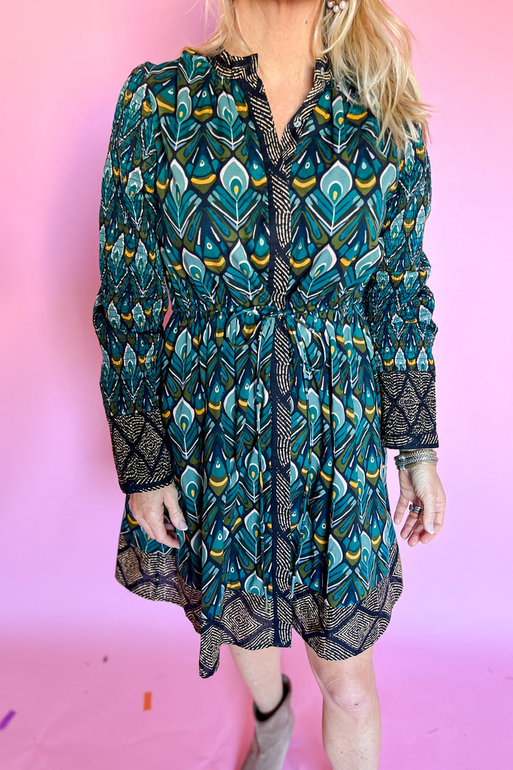 Catherine dress, peacock print