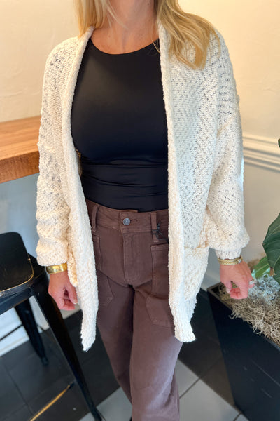 Kennedy cardigan sweater, ivory