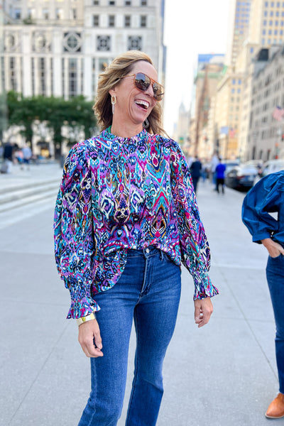 Lyra top, royal/magenta