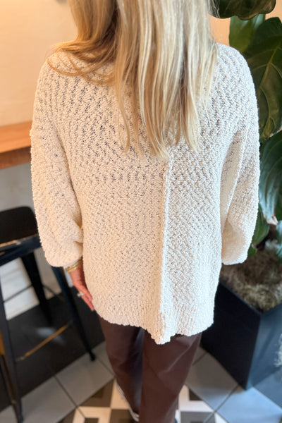 Kennedy cardigan sweater, ivory
