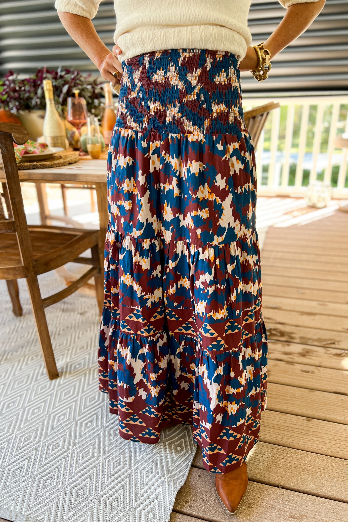Seaside skirt, tribal print