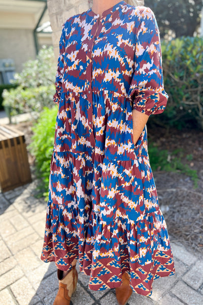 Ragsdale dress by King + Pitt, tribal print