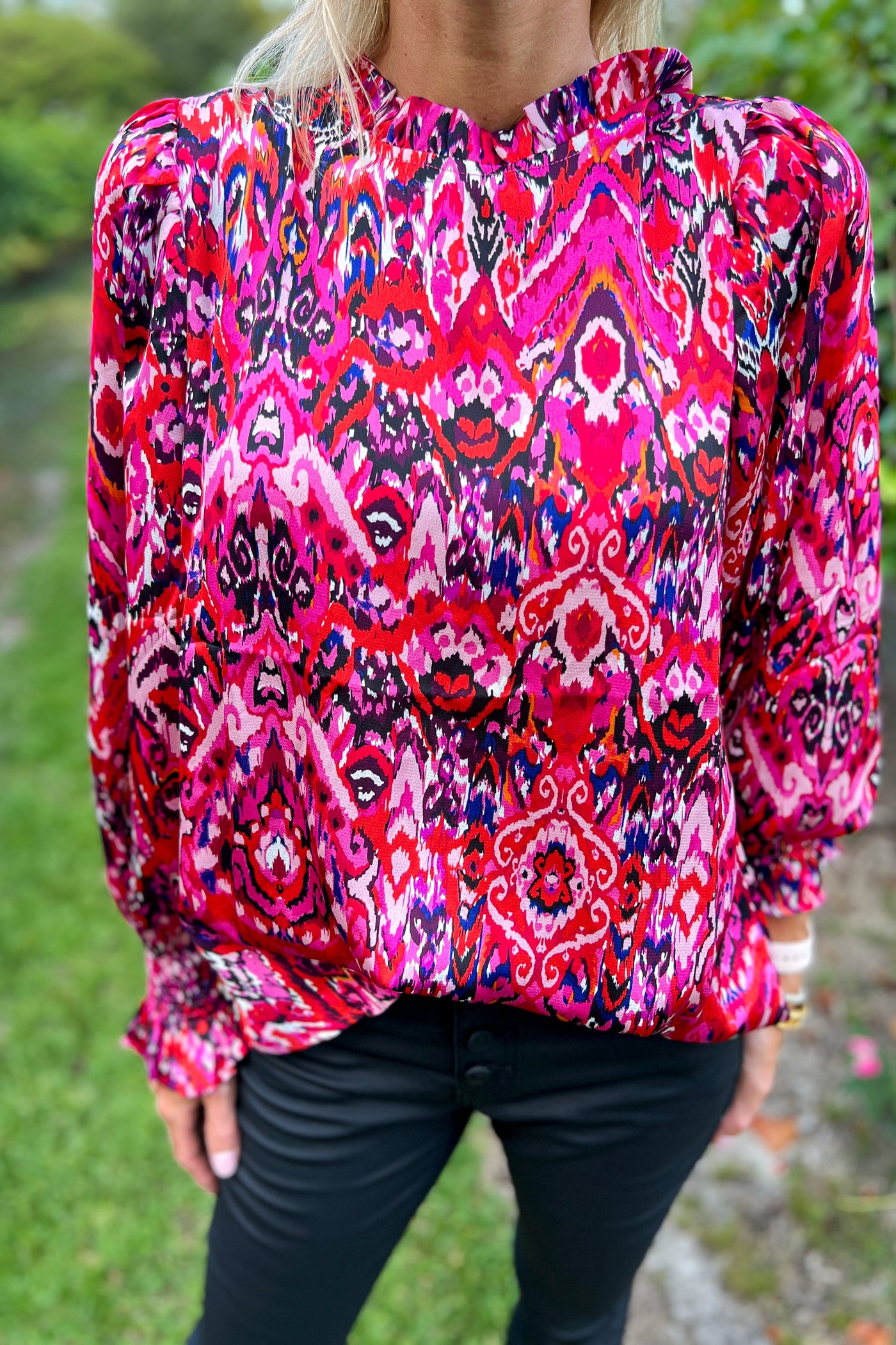 Lyra top, fuchsia/red