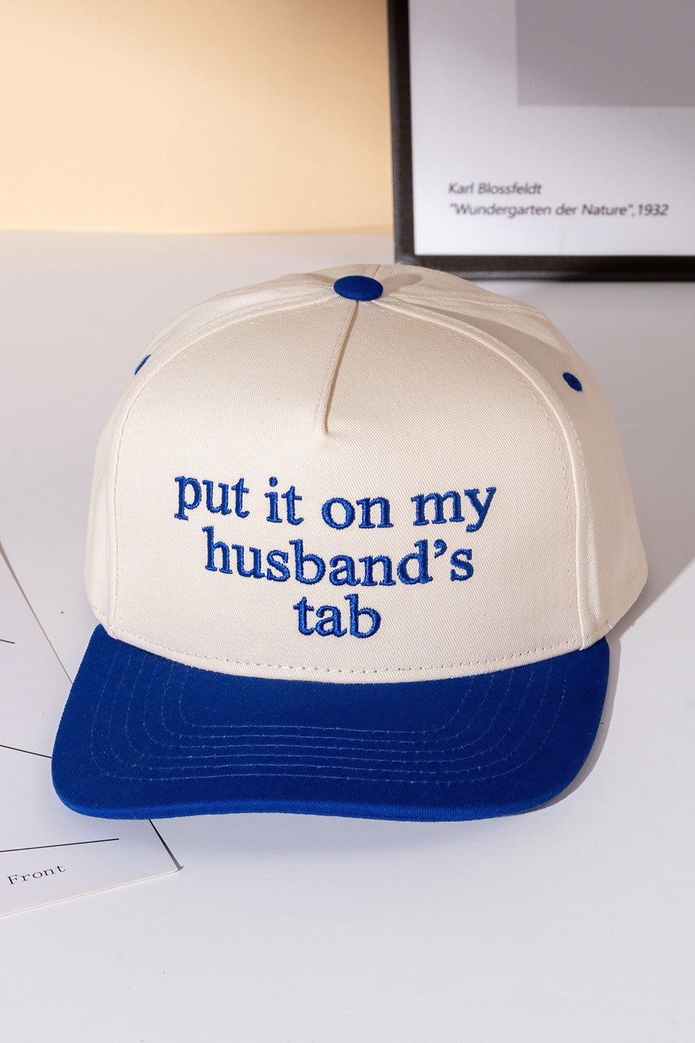 Put it on my Husband's Tab hat, blue