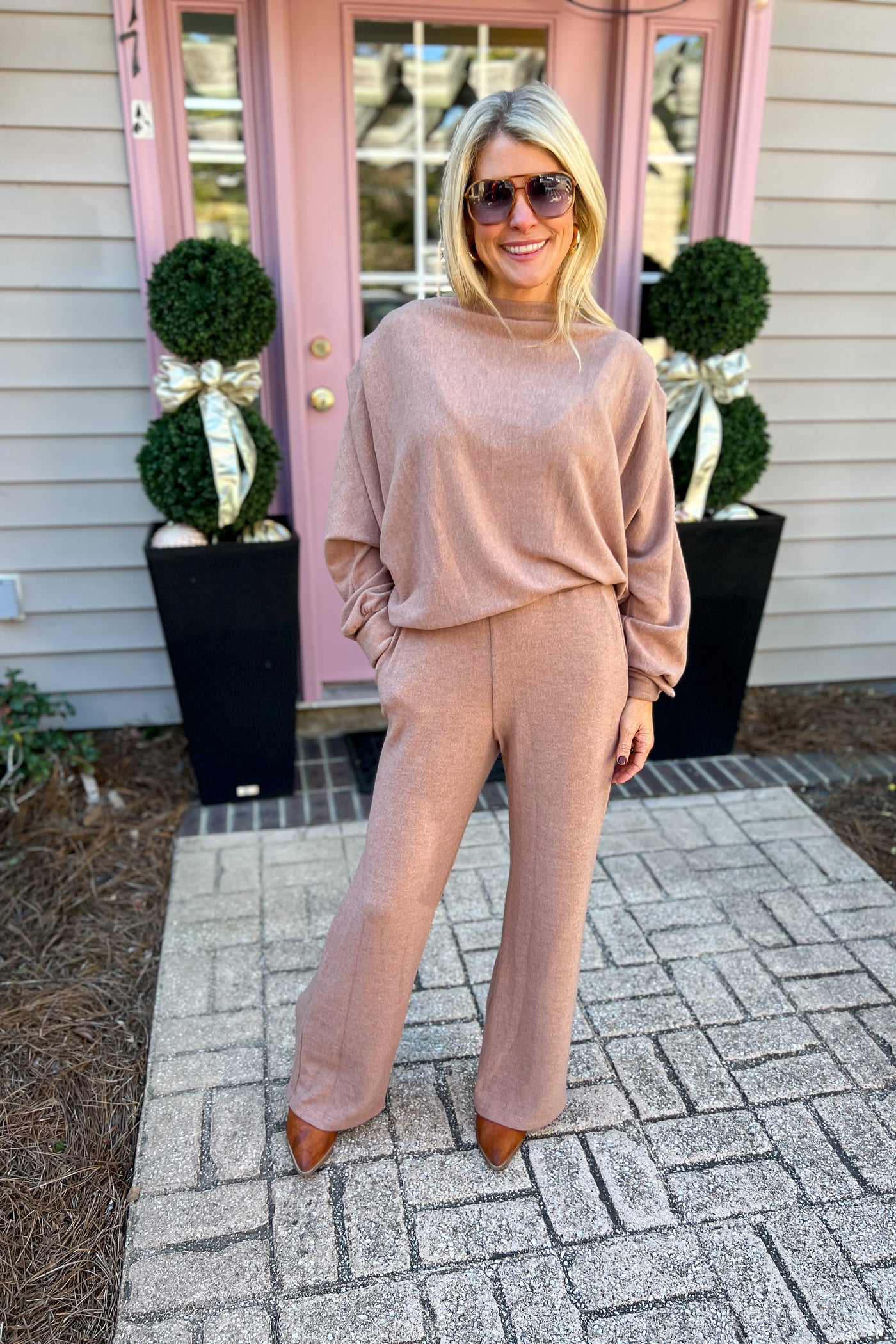 Marla top, toffee
