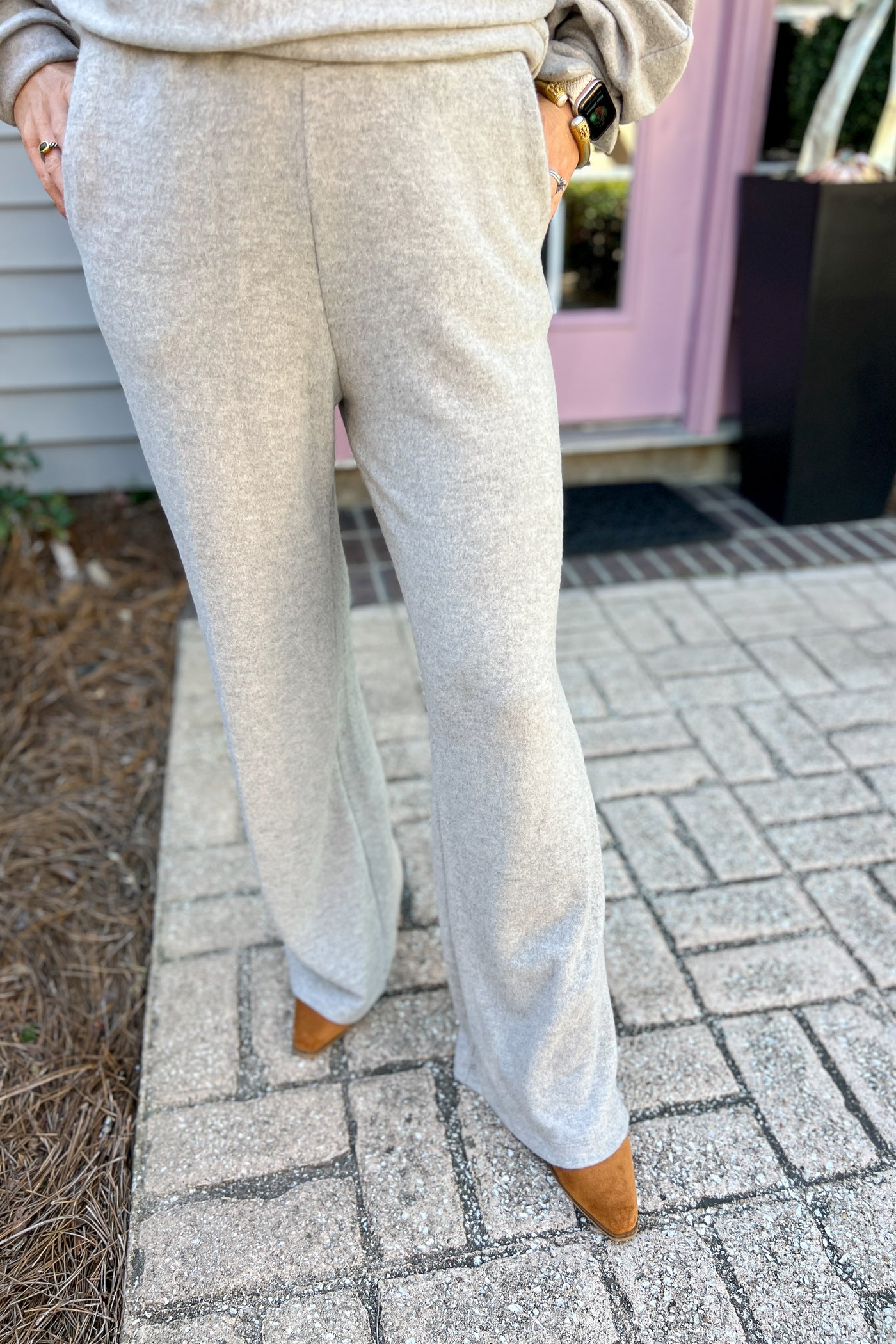 Chelsea pants, heather taupe