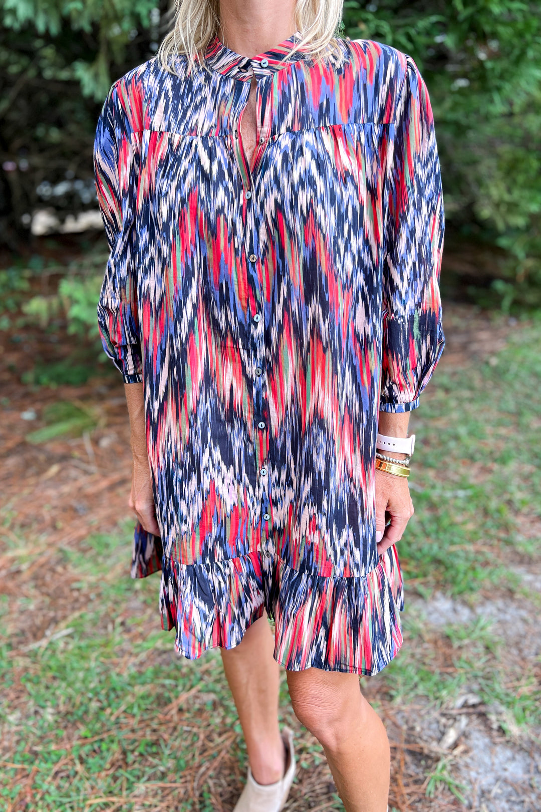 Yoder dress by King + Pitt, zig zag print