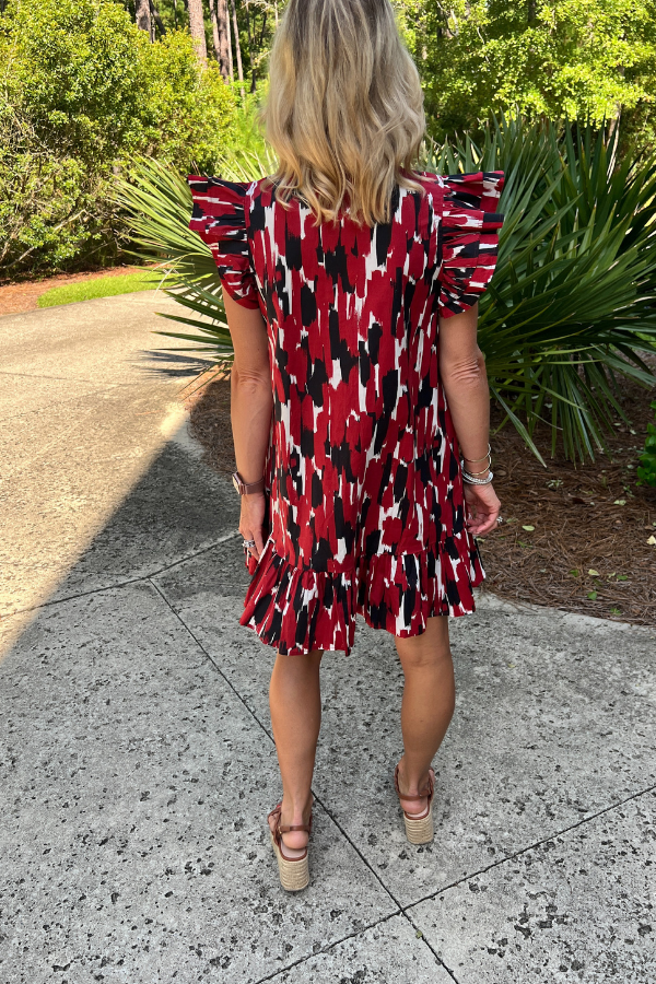 Abby Dress, garnet/black