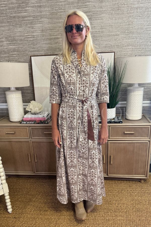 Abington dress, brown