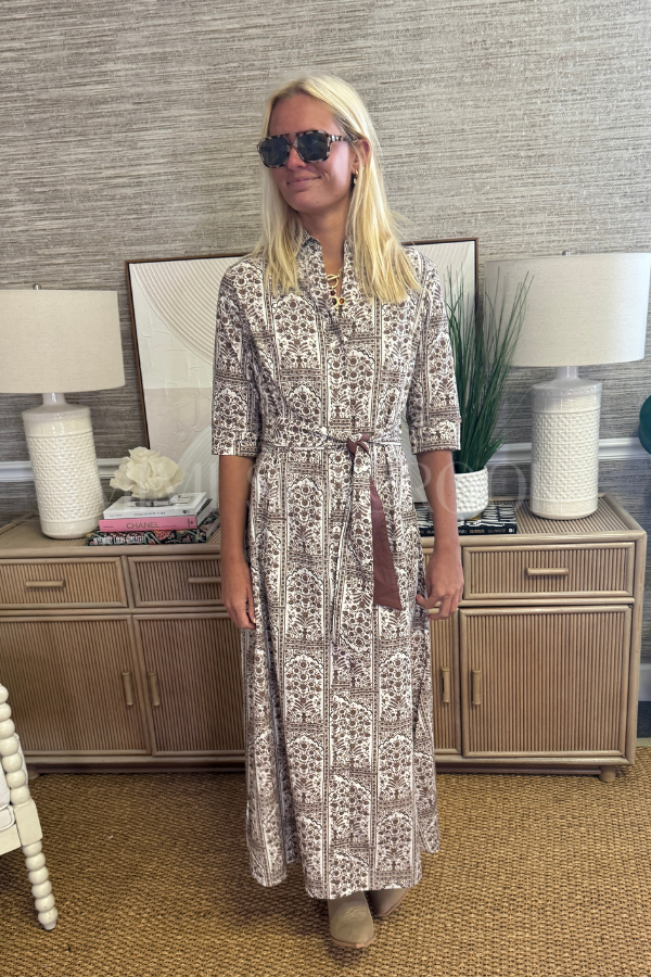 Abington dress, brown