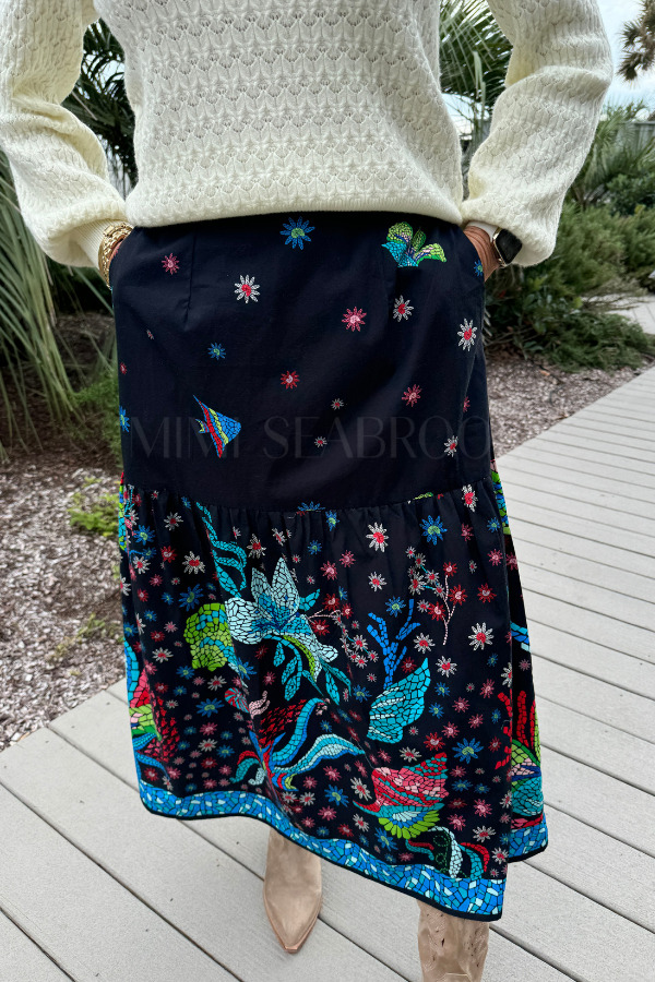 Ada skirt, midnight reef print