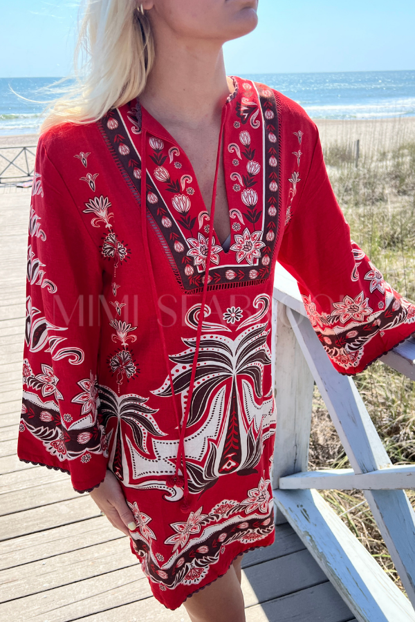 Ainika Garden Red Mini Dress by Farm Rio
