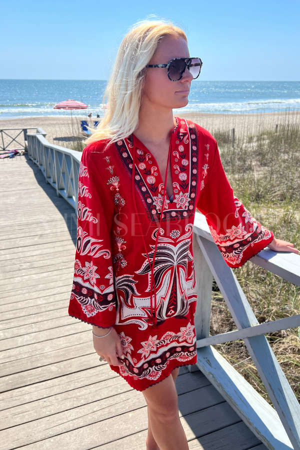 Ainika Garden Red Mini Dress by Farm Rio