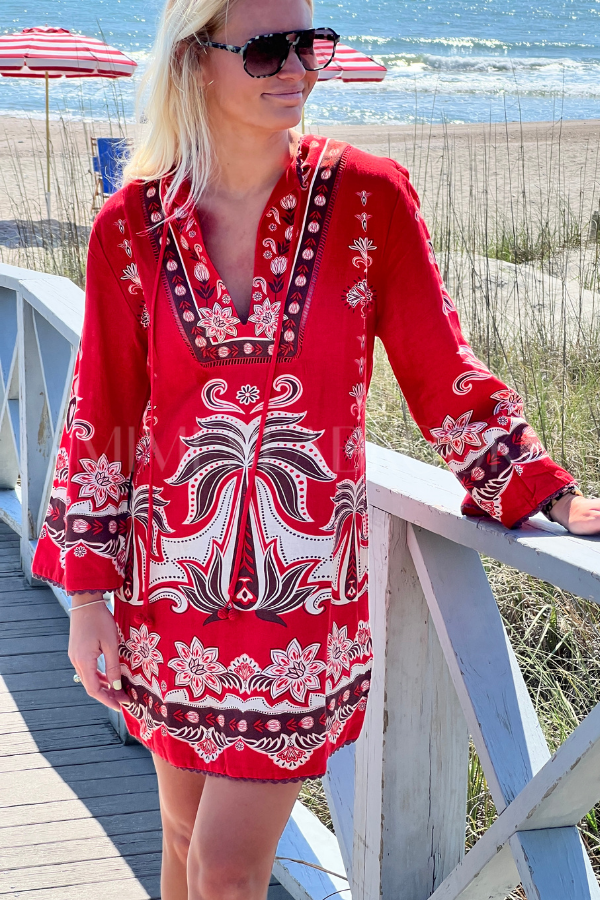 Ainika Garden Red Mini Dress by Farm Rio