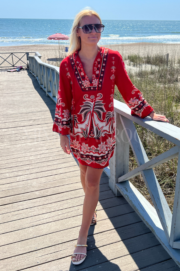 Ainika Garden Red Mini Dress by Farm Rio
