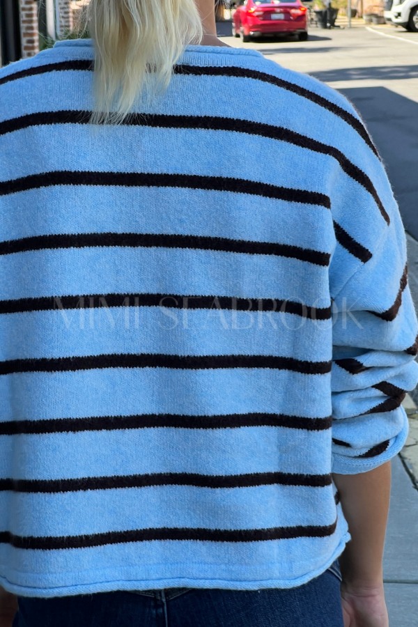 Alcott sweater blue/chocolate