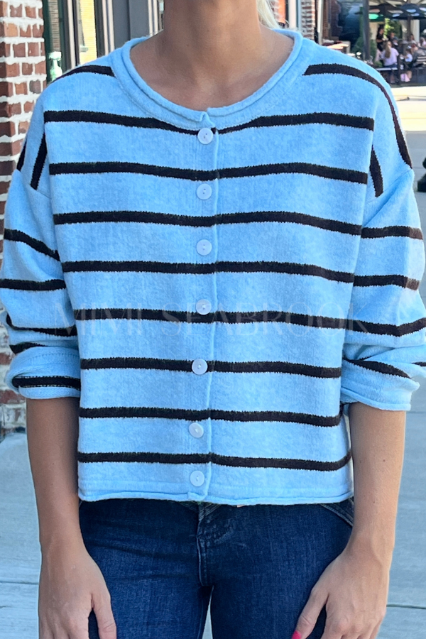 Alcott sweater blue/chocolate