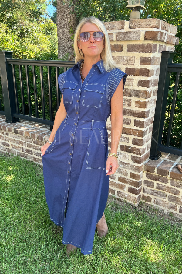 Aliya dress, navy