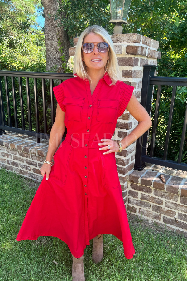 Aliya dress, red