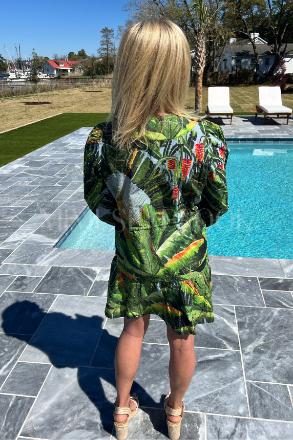 Amazonia Forest Blue Mini Dress by FARM RIO