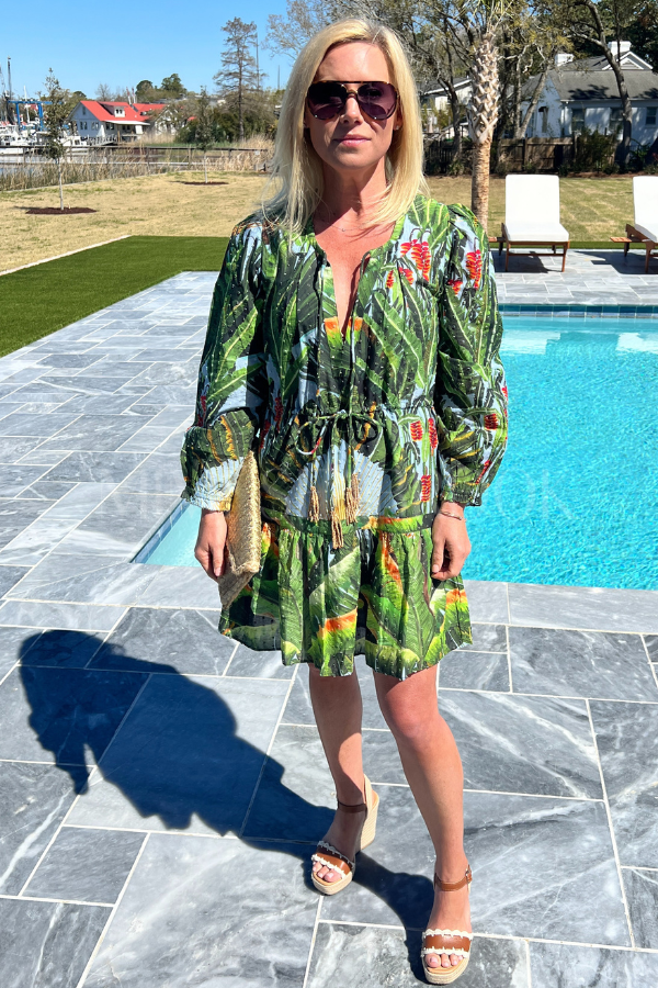 Amazonia Forest Blue Mini Dress by FARM RIO