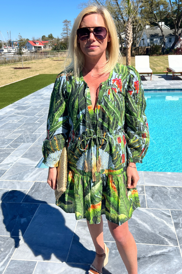 Amazonia Forest Blue Mini Dress by FARM RIO