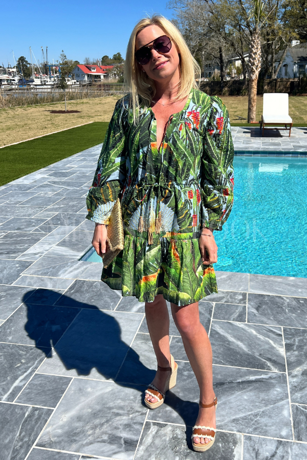 Amazonia Forest Blue Mini Dress by FARM RIO
