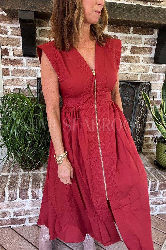 Analia dress, brick