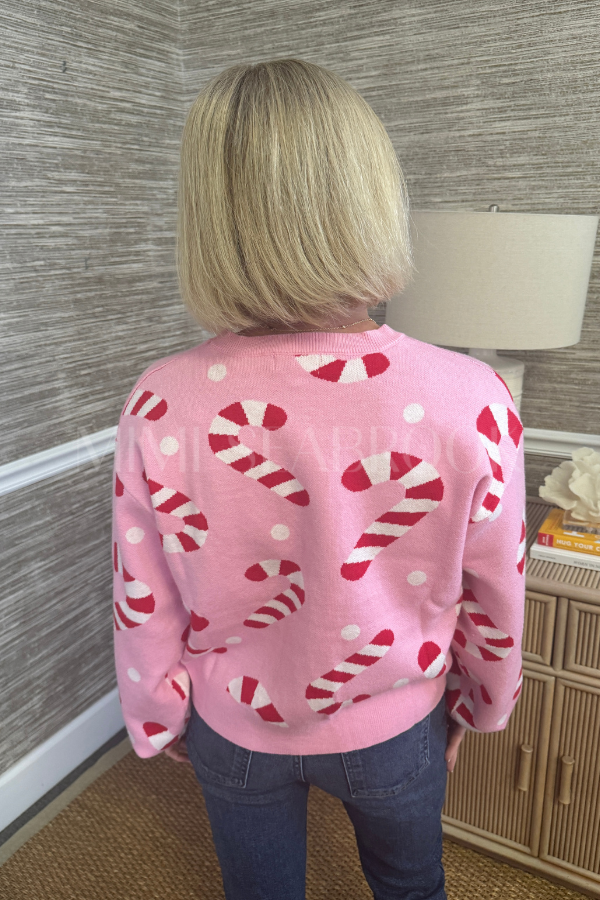Anchorage candy cane sweater
