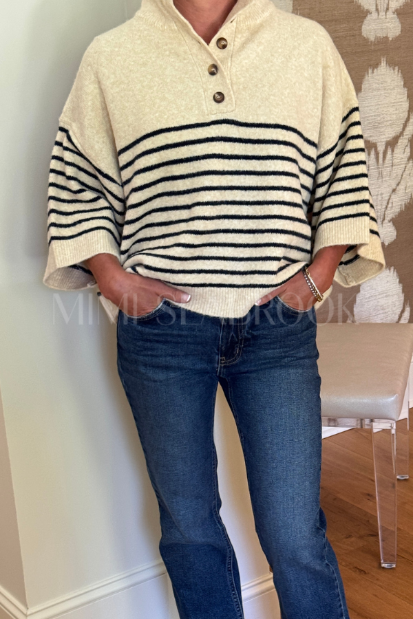 Anneliese sweater top, ecru