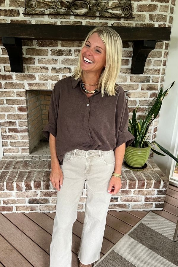 Ashbourne top, brown