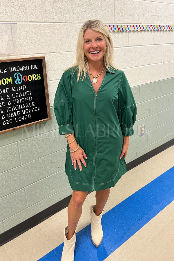 Ashleigh dress, hunter green