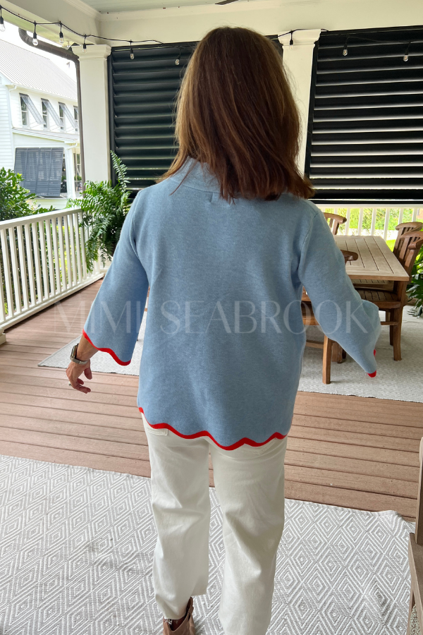 Averi sweater, blue/orange