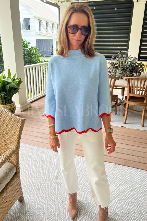 Averi sweater, blue/orange