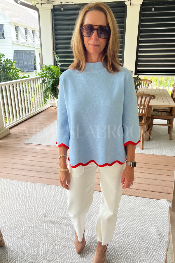 Averi sweater, blue/orange