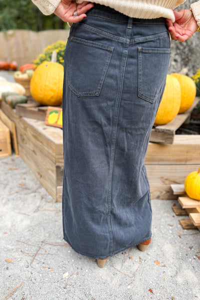 Chambers denim skirt, graphite