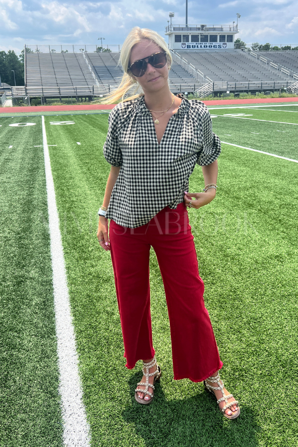 Baldwin wide leg jeans, red