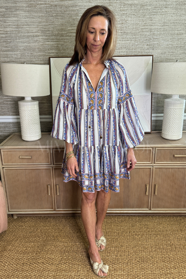 Balloon Sleeve Short Dress, haveli peri by Oliphant