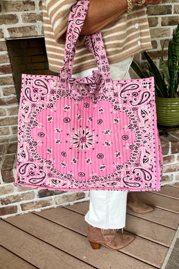 Bandana Tote, pink