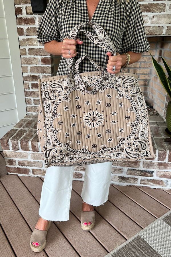 Bandana Tote, tan